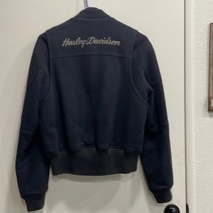 Harley Davidson Women’s Wool Bomber Jacket Black Size Small Full Zip
